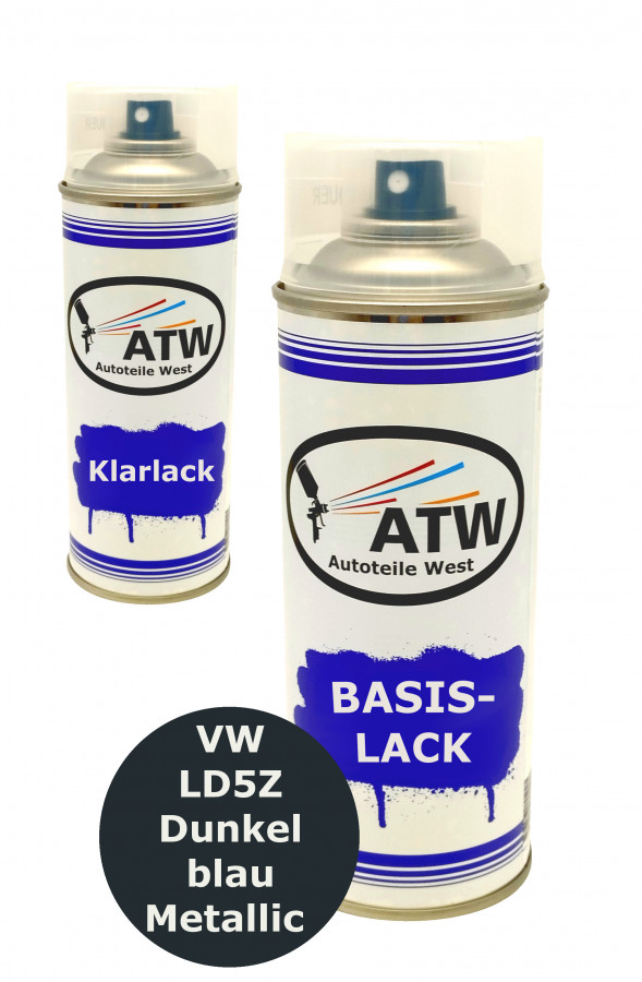 Autolack für VW LD5Z Dunkelblau Metallic 2C+400ml Klarlack Set